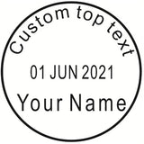 Load image into Gallery viewer, Custom Top text &amp; Name Date Stamps